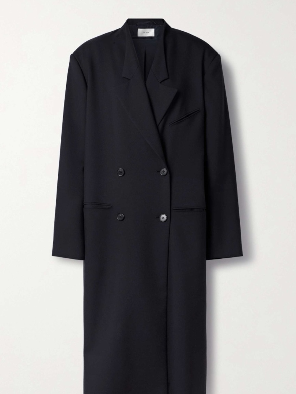 Zara light Classic Double-Breasted Coat - Black. Like new